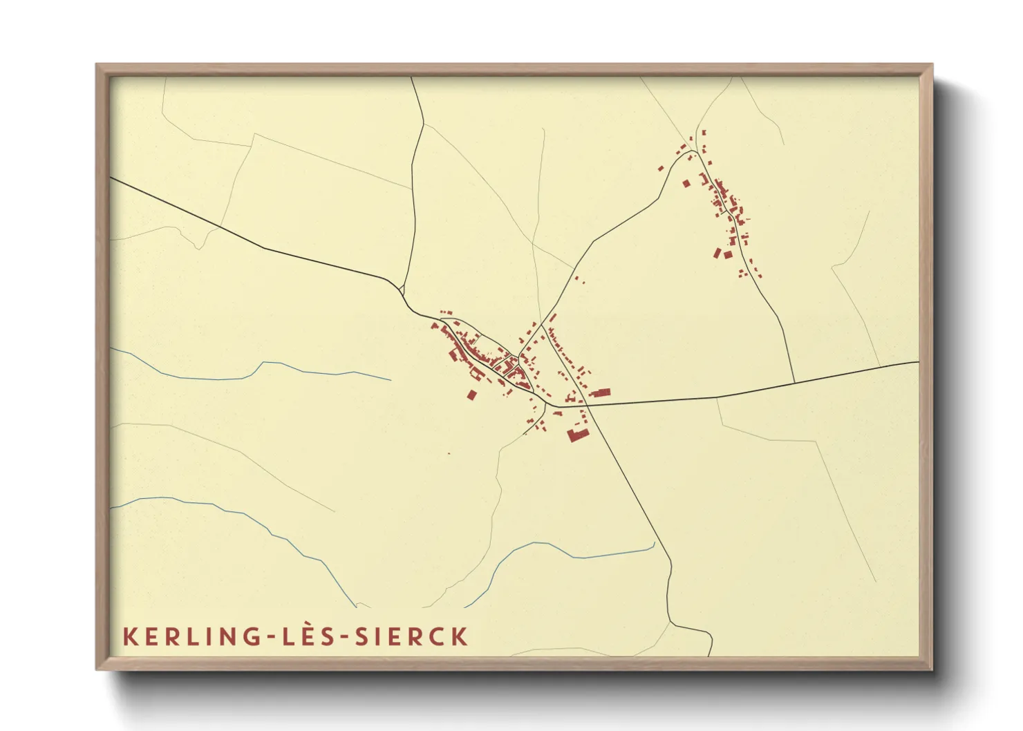 Une affiche de carte sur Kerling-lès-Sierck