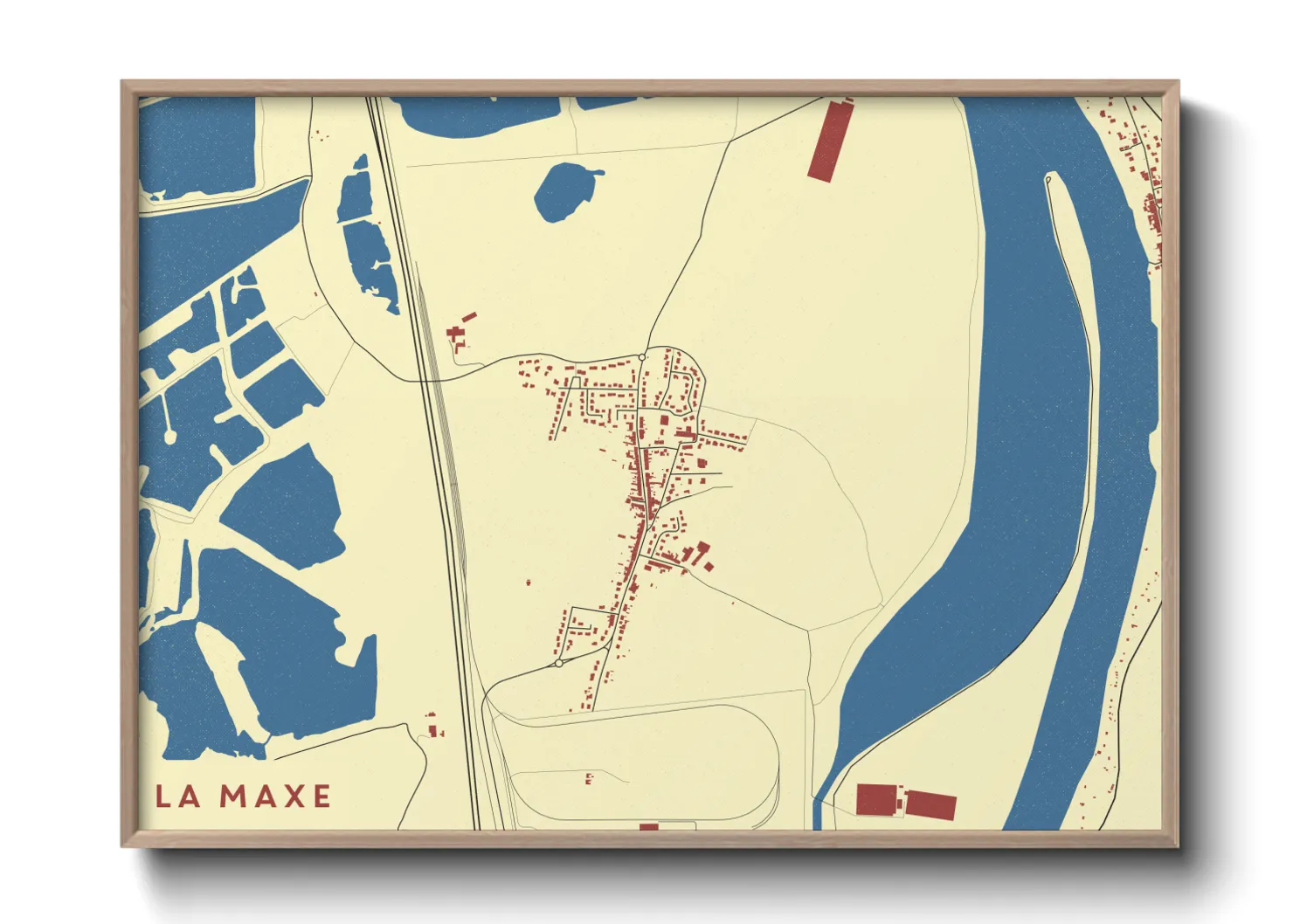 Une affiche de carte sur La Maxe