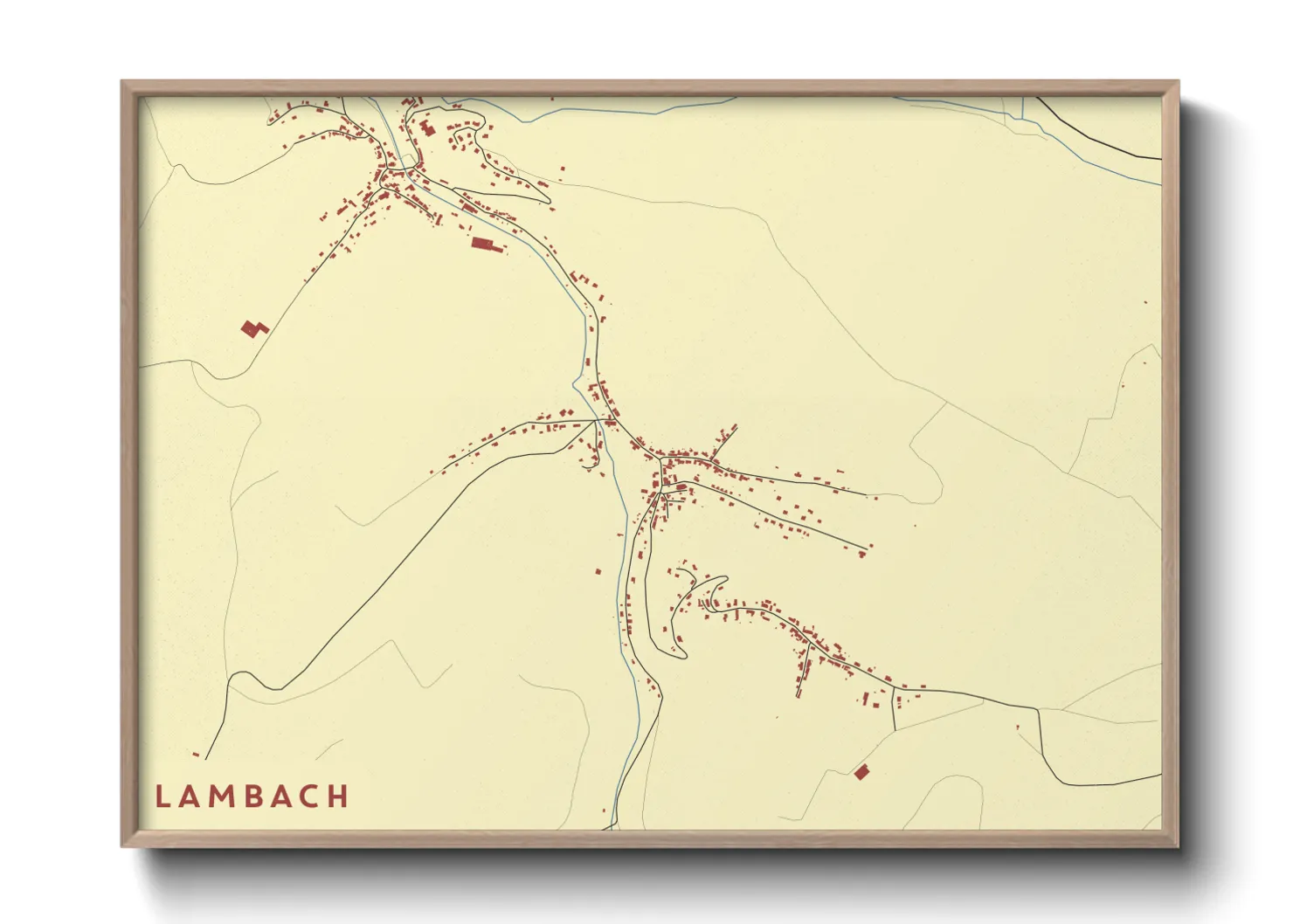 Une affiche de carte sur Lambach