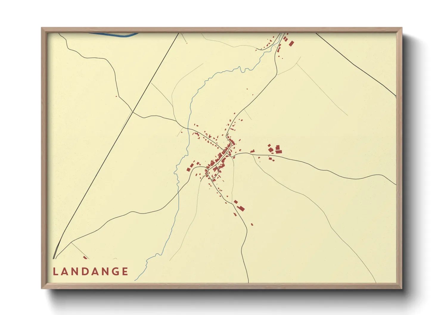 Une affiche de carte sur Landange