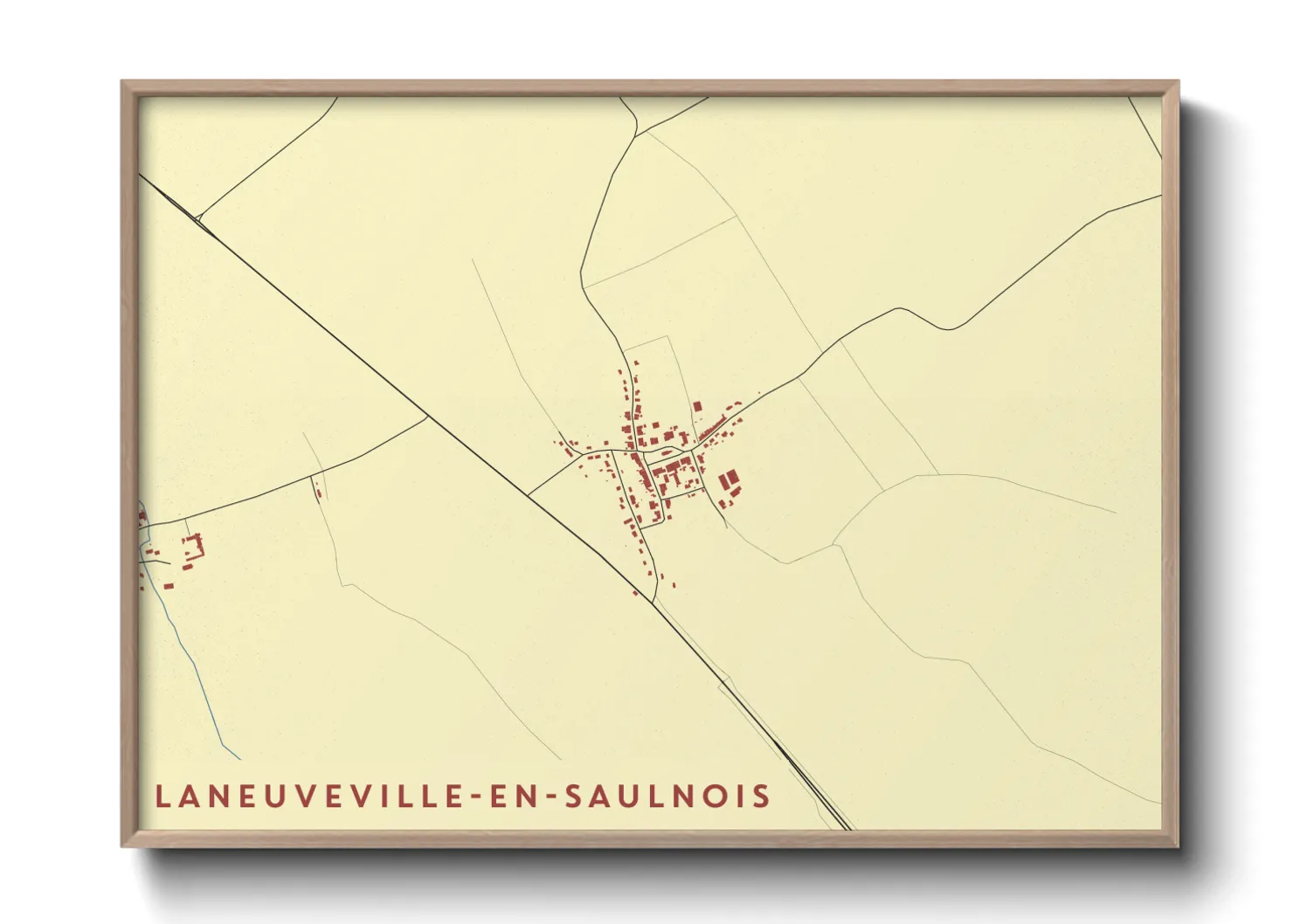 Une affiche de carte sur Laneuveville-en-Saulnois