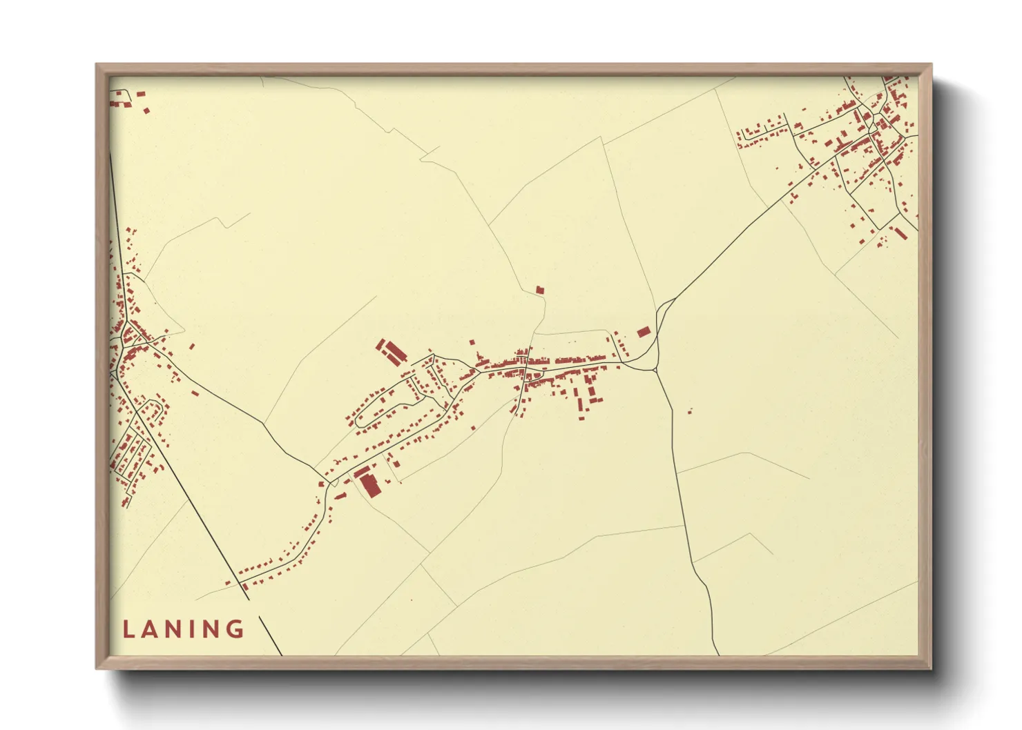 Une affiche de carte sur Laning