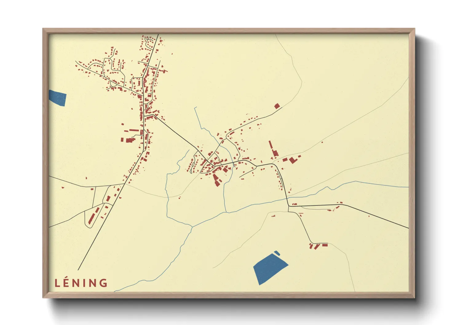 Une affiche de carte sur Léning