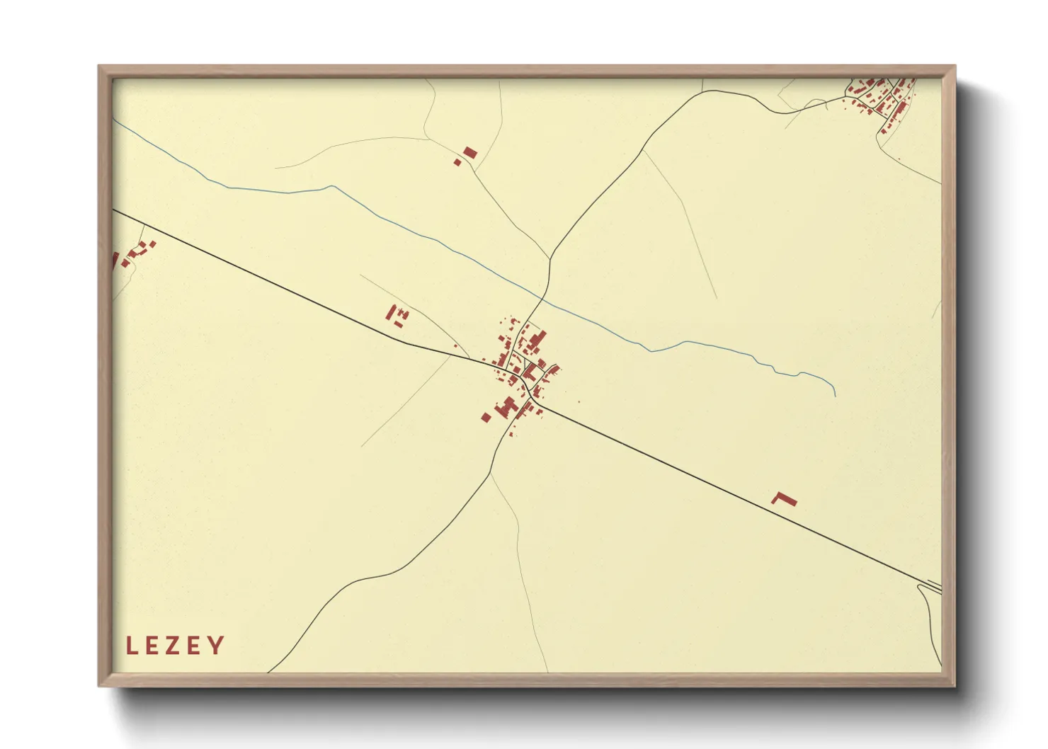 Une affiche de carte sur Lezey