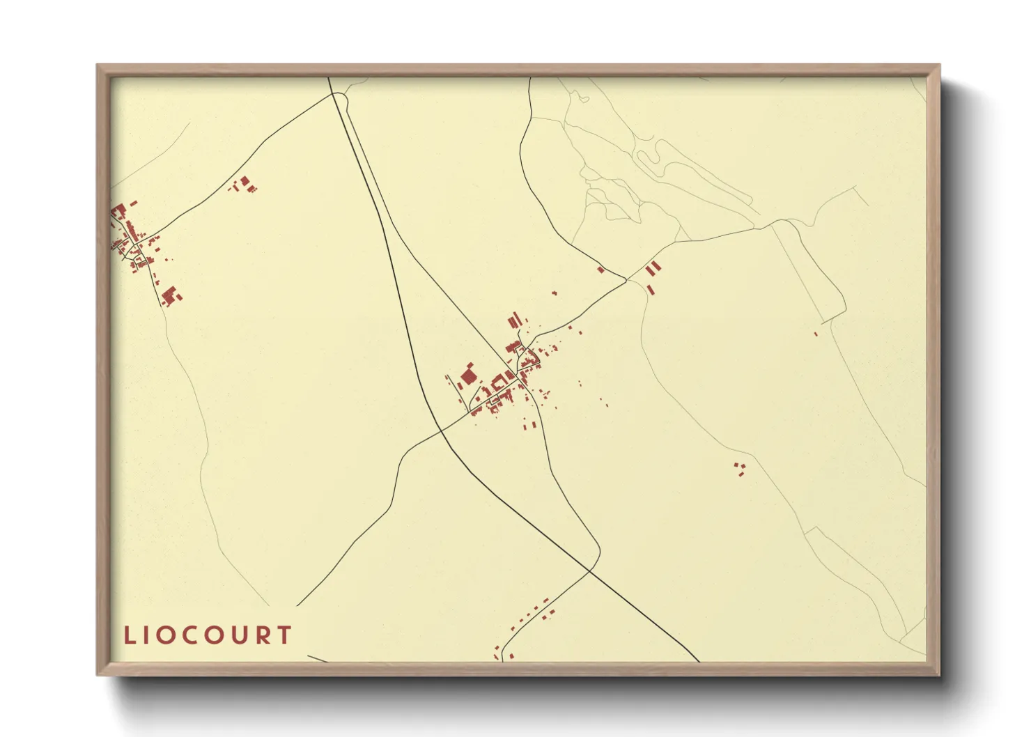 Une affiche de carte sur Liocourt