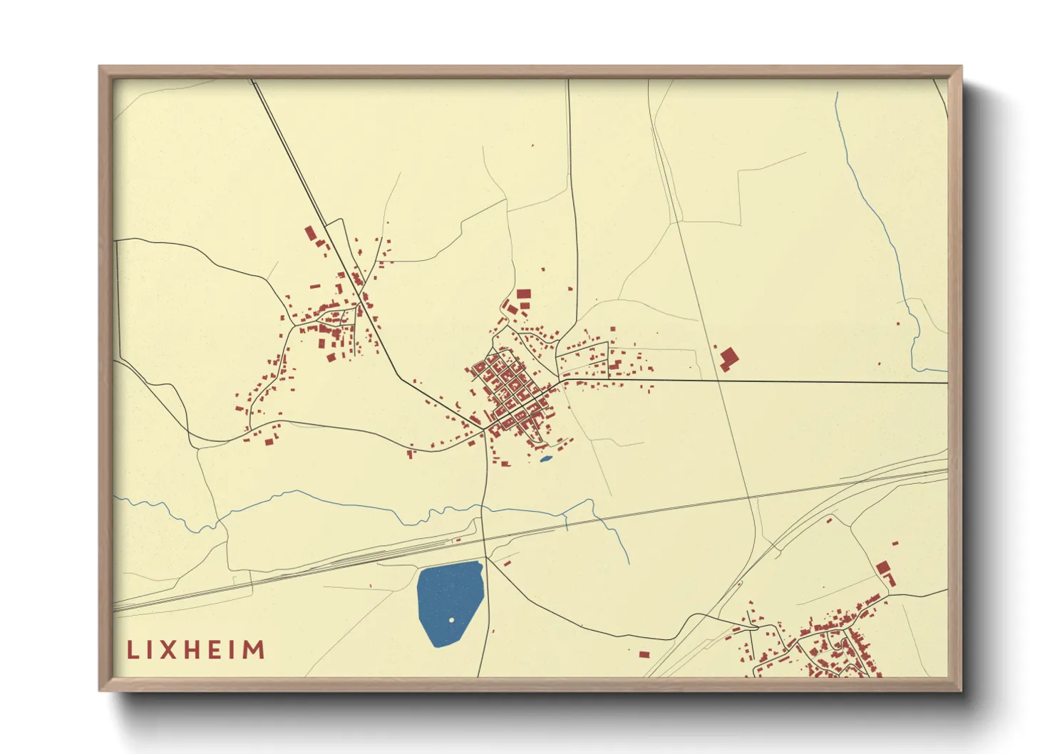 Une affiche de carte sur Lixheim