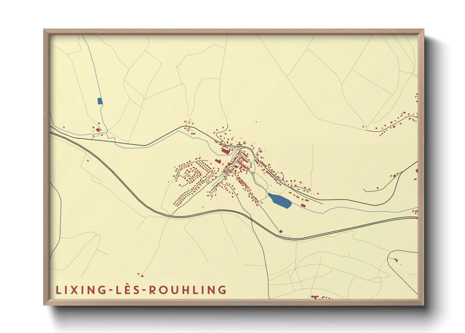Une affiche de carte sur Lixing-lès-Rouhling