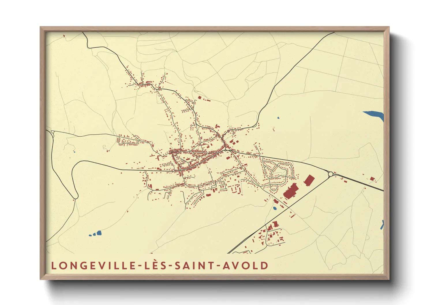 Une affiche de carte sur Longeville-lès-Saint-Avold