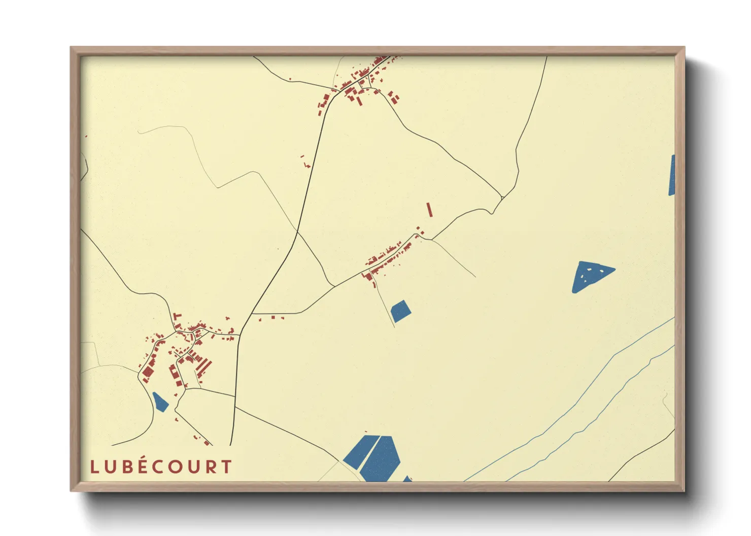 Une affiche de carte sur Lubécourt