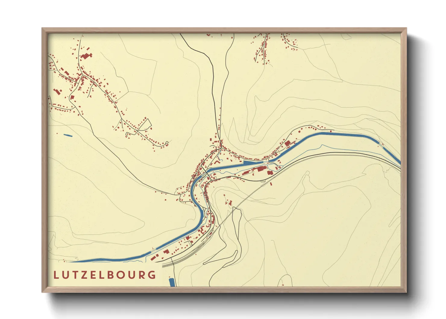 Une affiche de carte sur Lutzelbourg