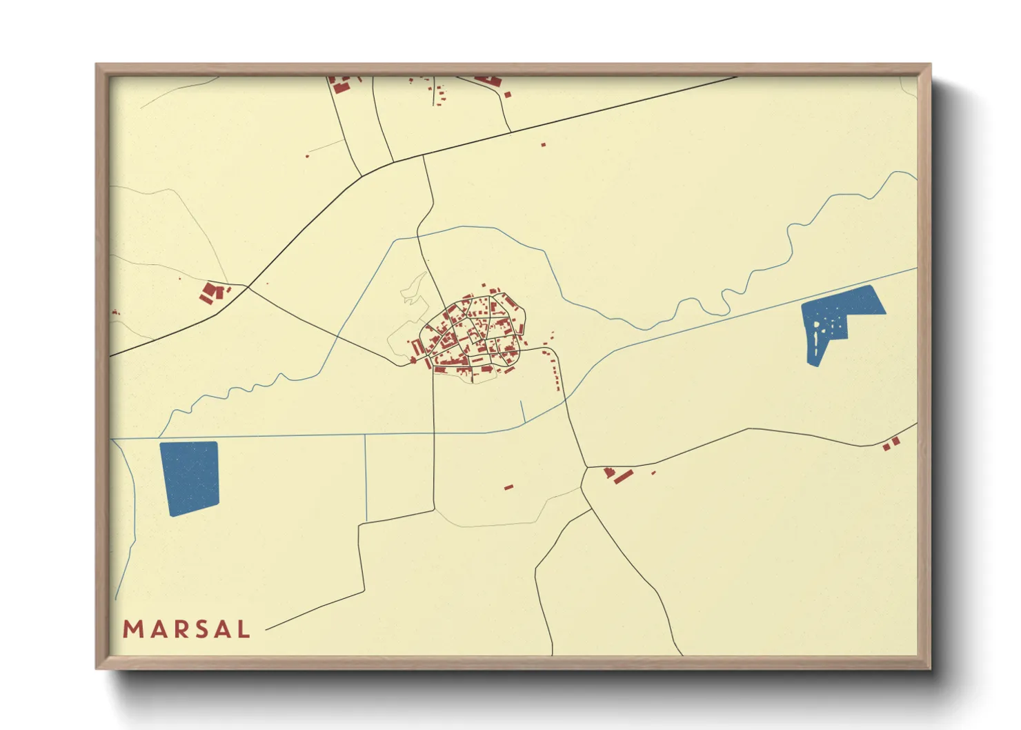Une affiche de carte sur Marsal