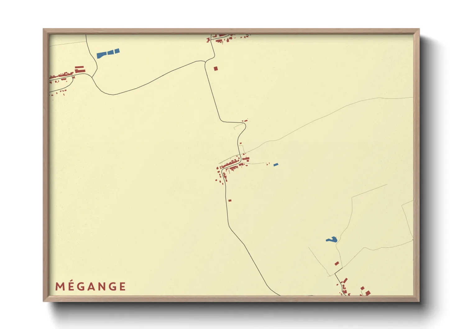 Une affiche de carte sur Mégange
