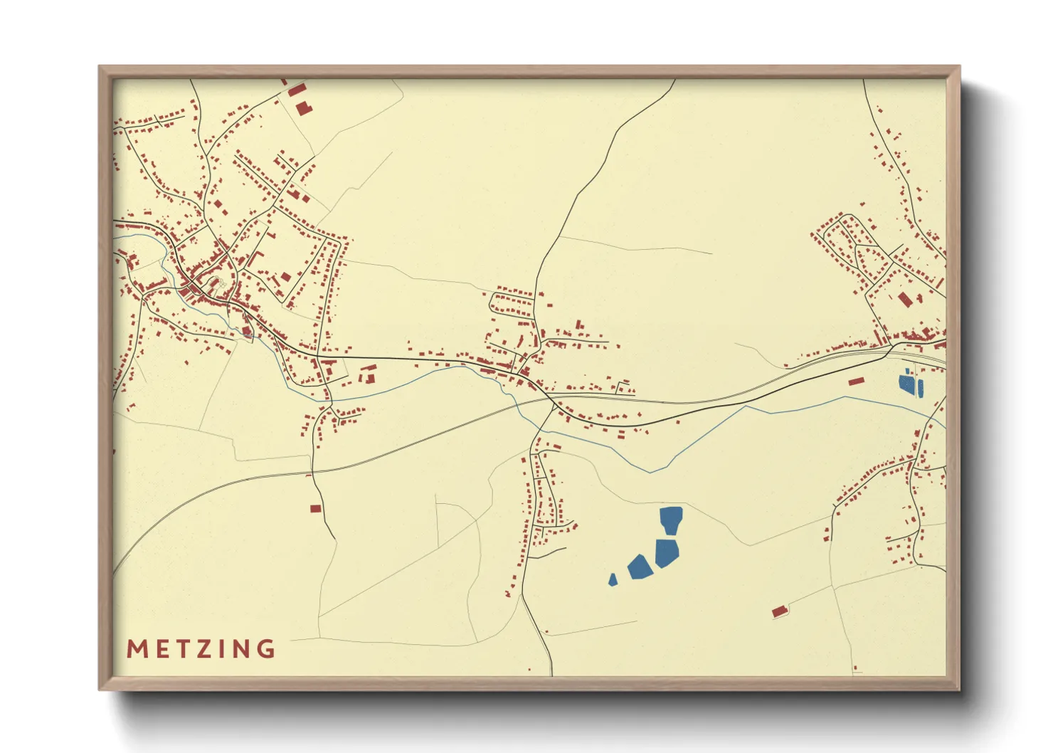 Une affiche de carte sur Metzing