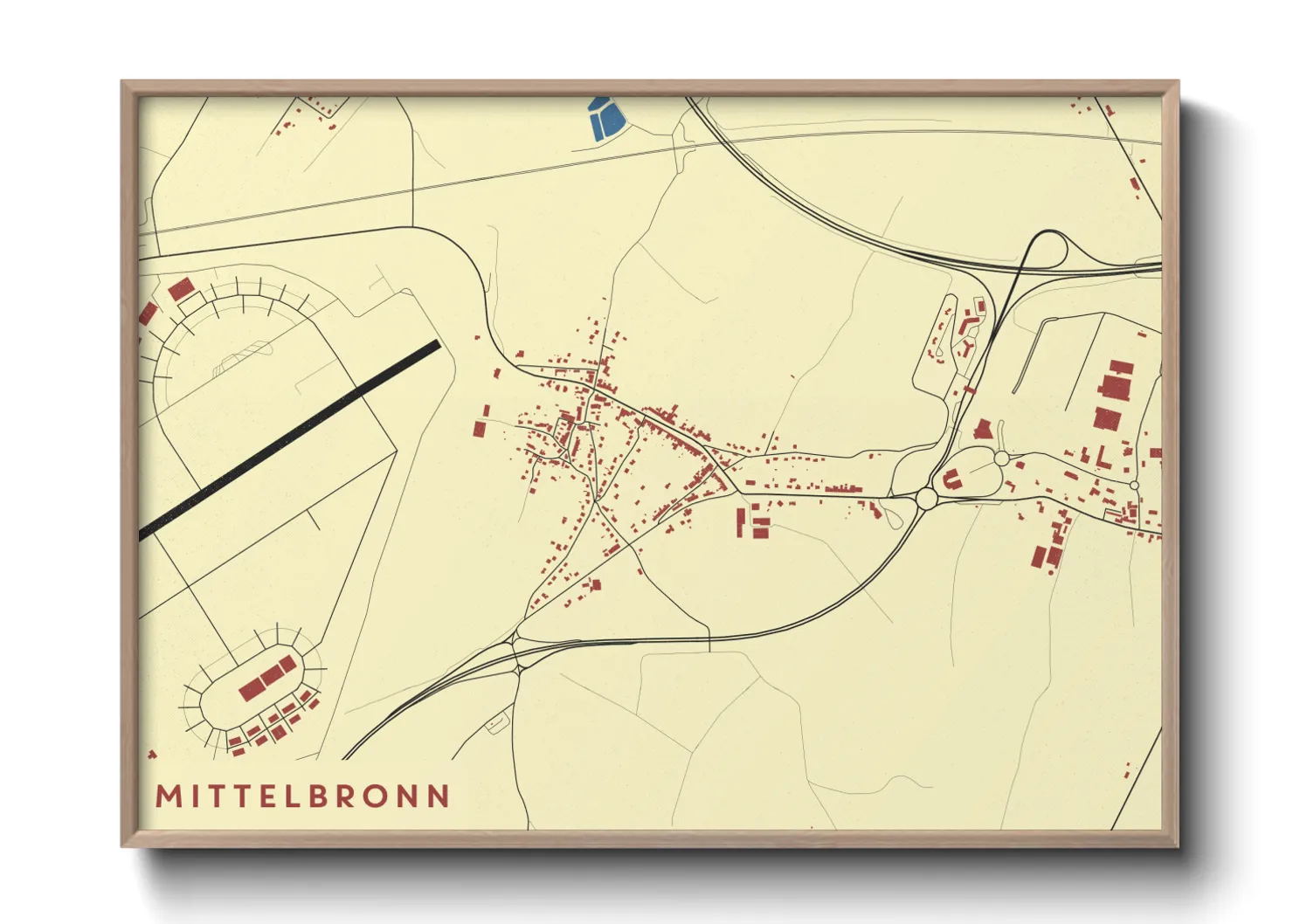 Une affiche de carte sur Mittelbronn
