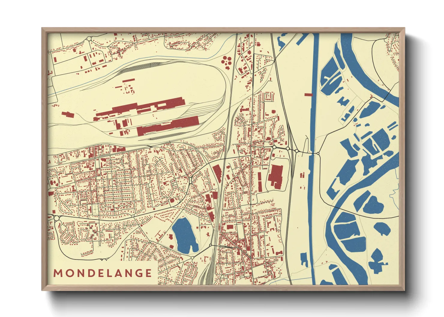 Une affiche de carte sur Mondelange