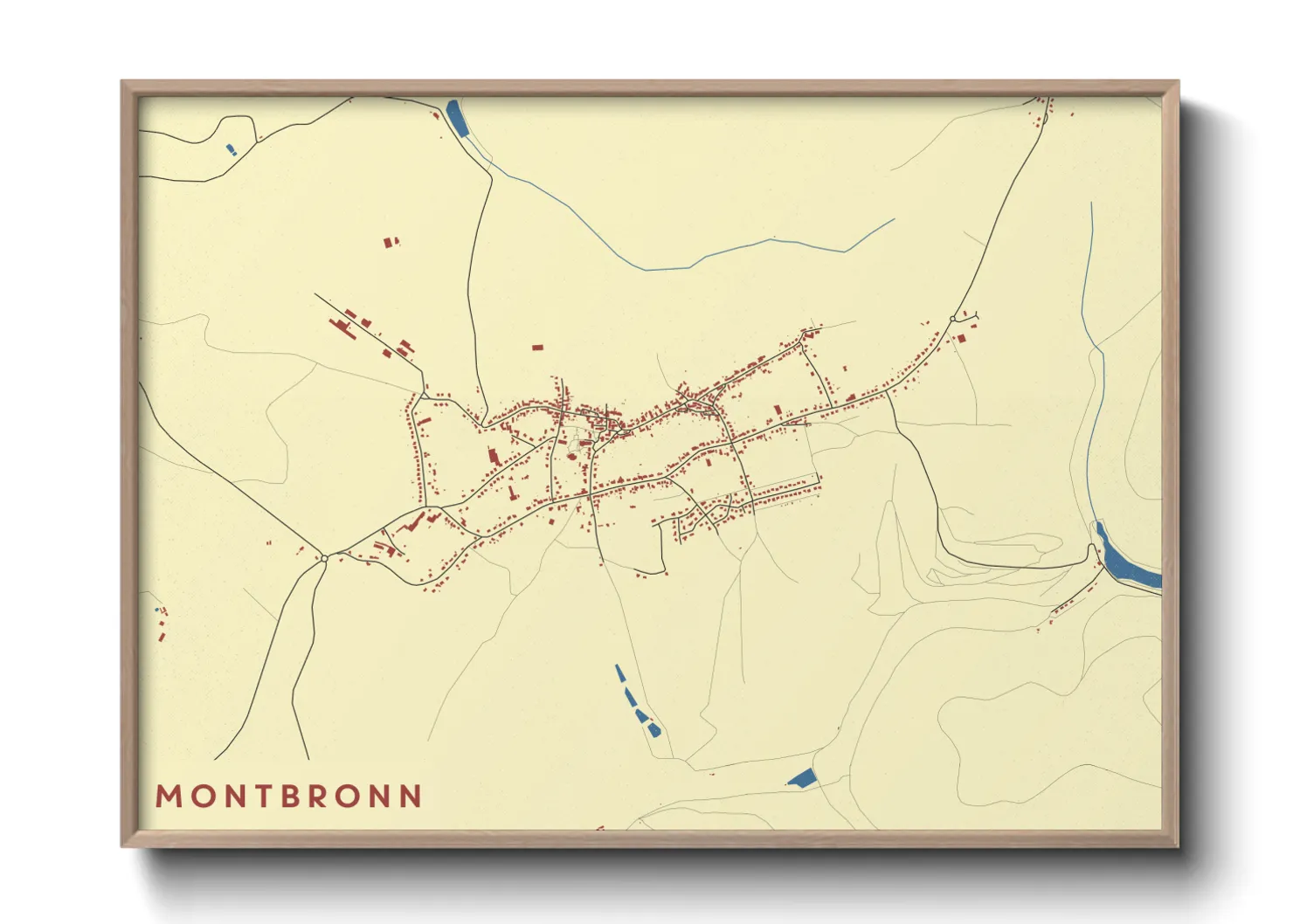 Une affiche de carte sur Montbronn