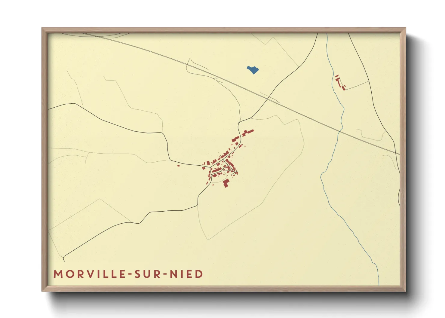 Une affiche de carte sur Morville-sur-Nied