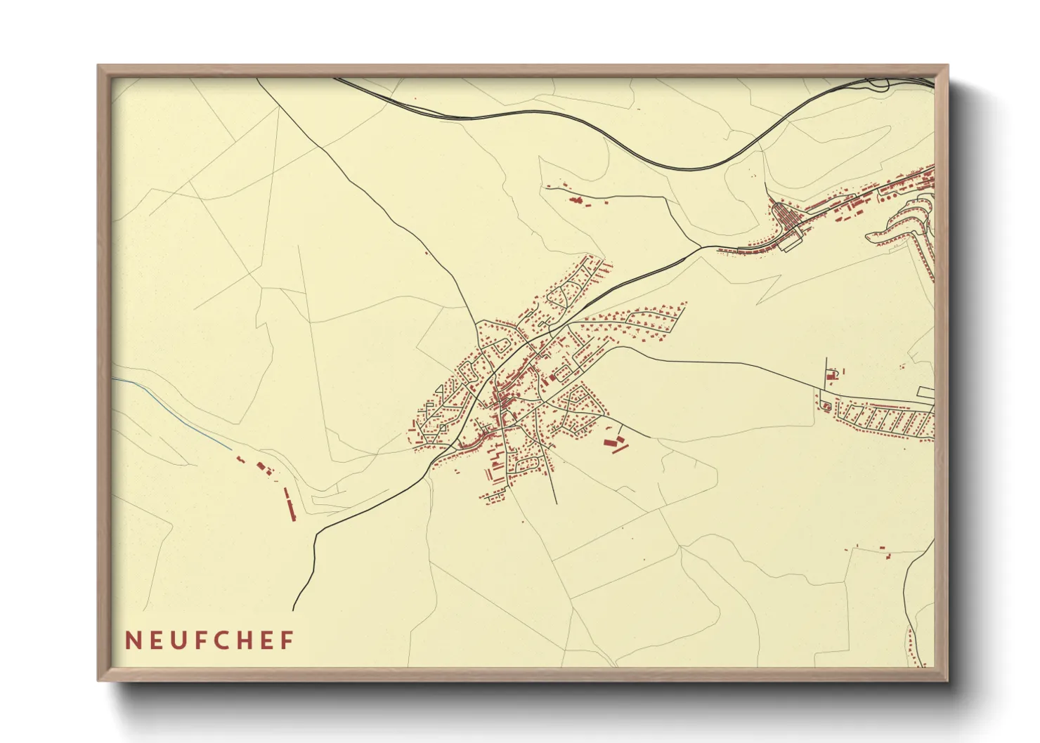 Une affiche de carte sur Neufchef