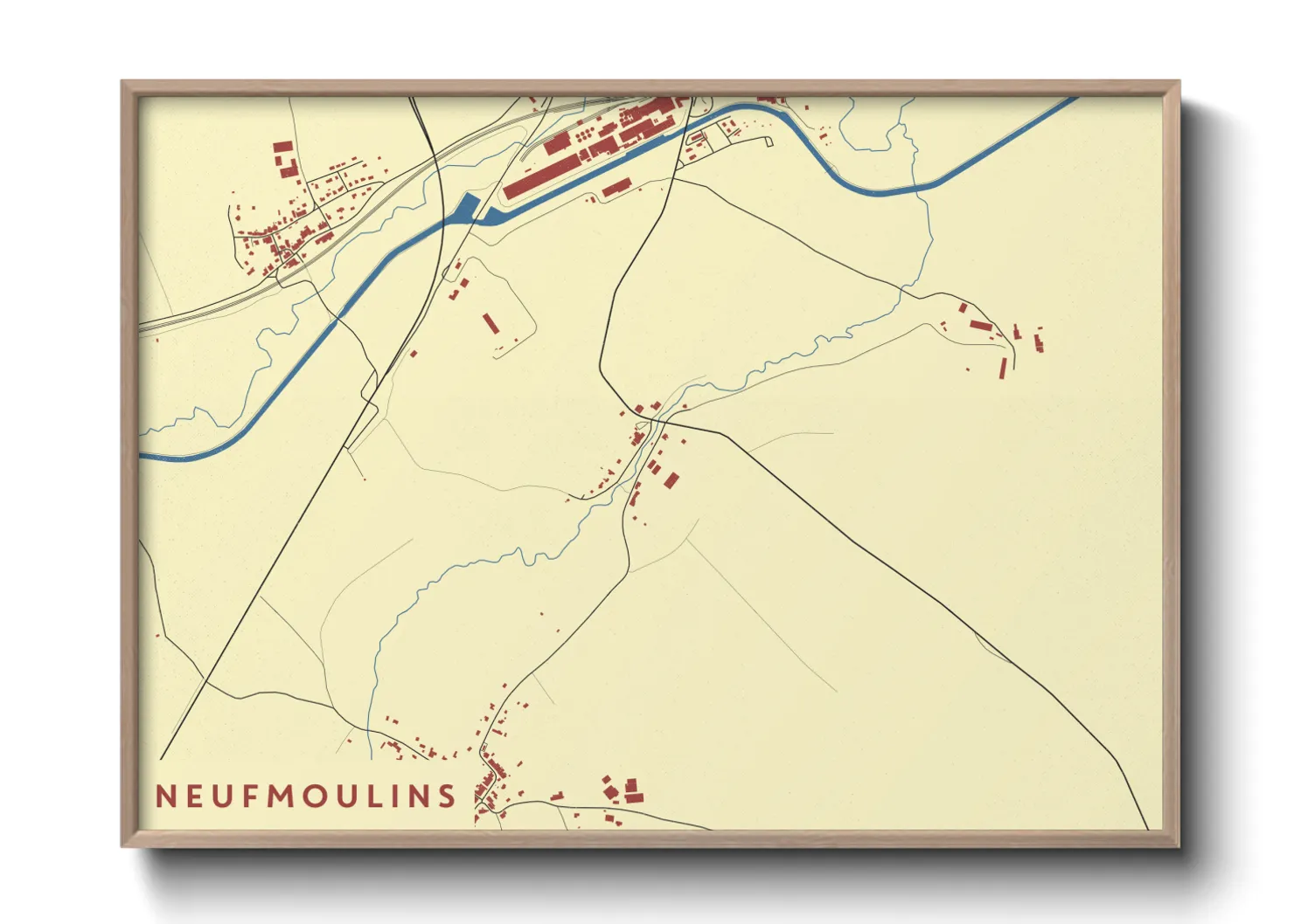 Une affiche de carte sur Neufmoulins