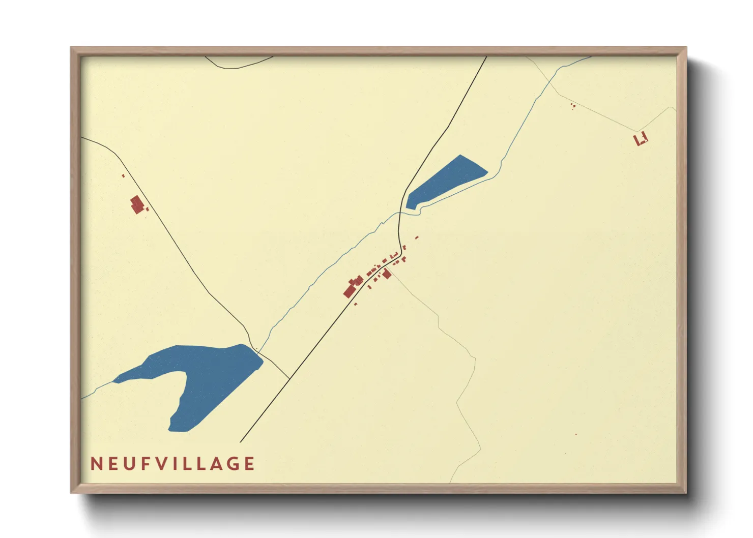 Une affiche de carte sur Neufvillage