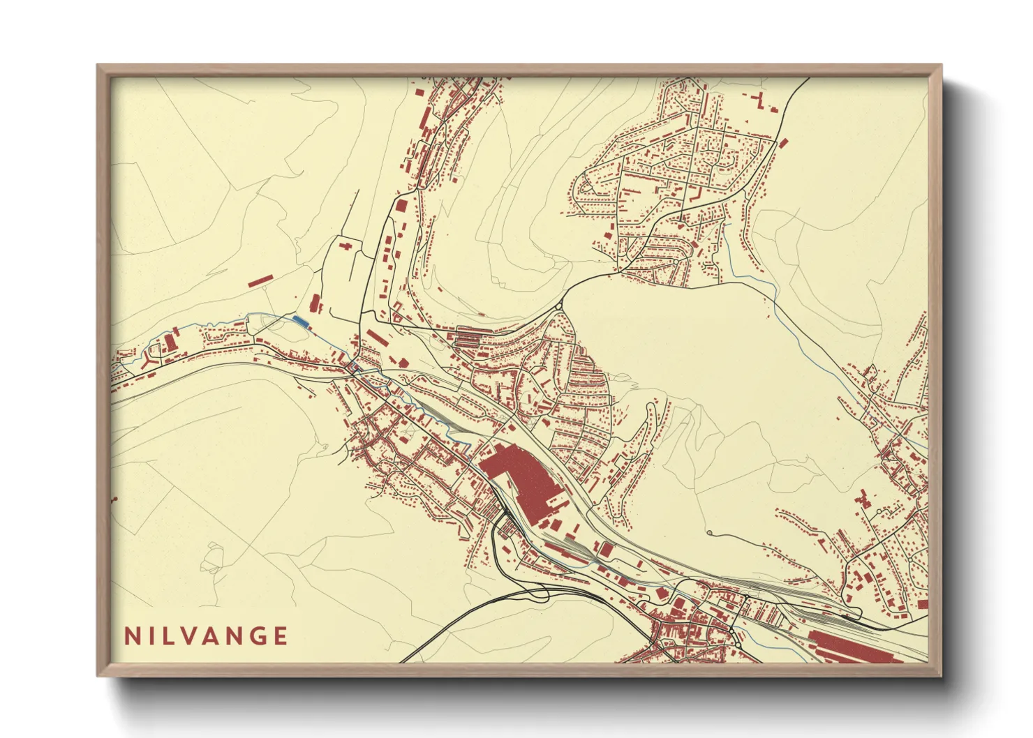 Une affiche de carte sur Nilvange