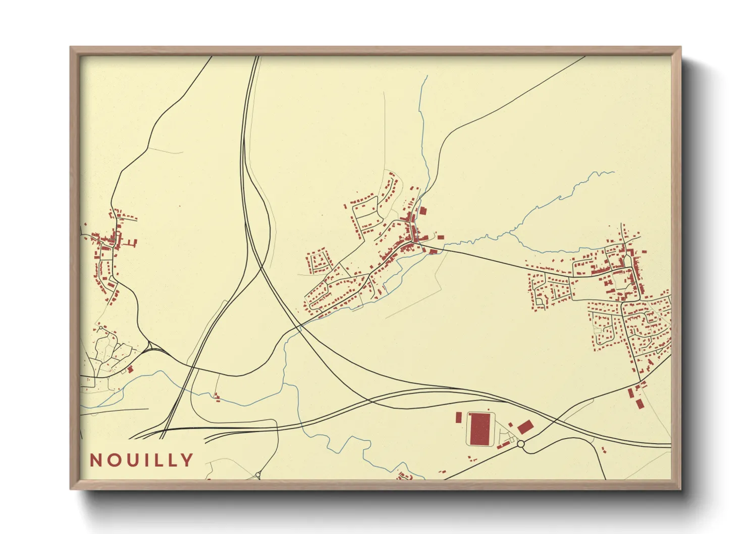 Une affiche de carte sur Nouilly
