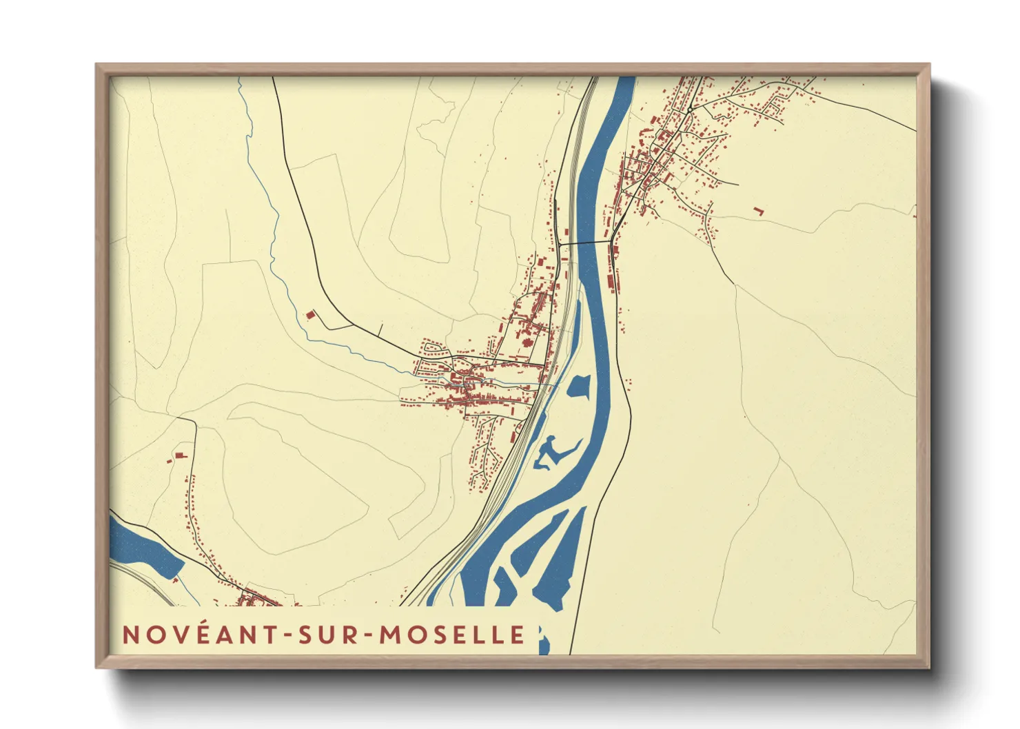 Une affiche de carte sur Novéant-sur-Moselle