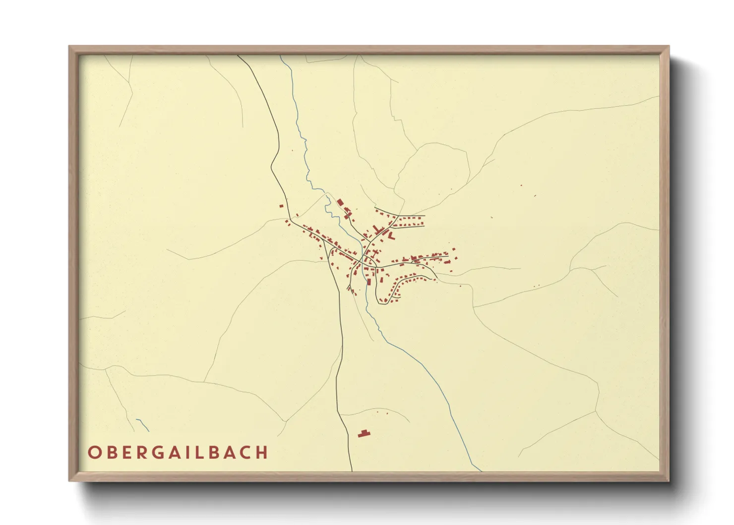 Une affiche de carte sur Obergailbach
