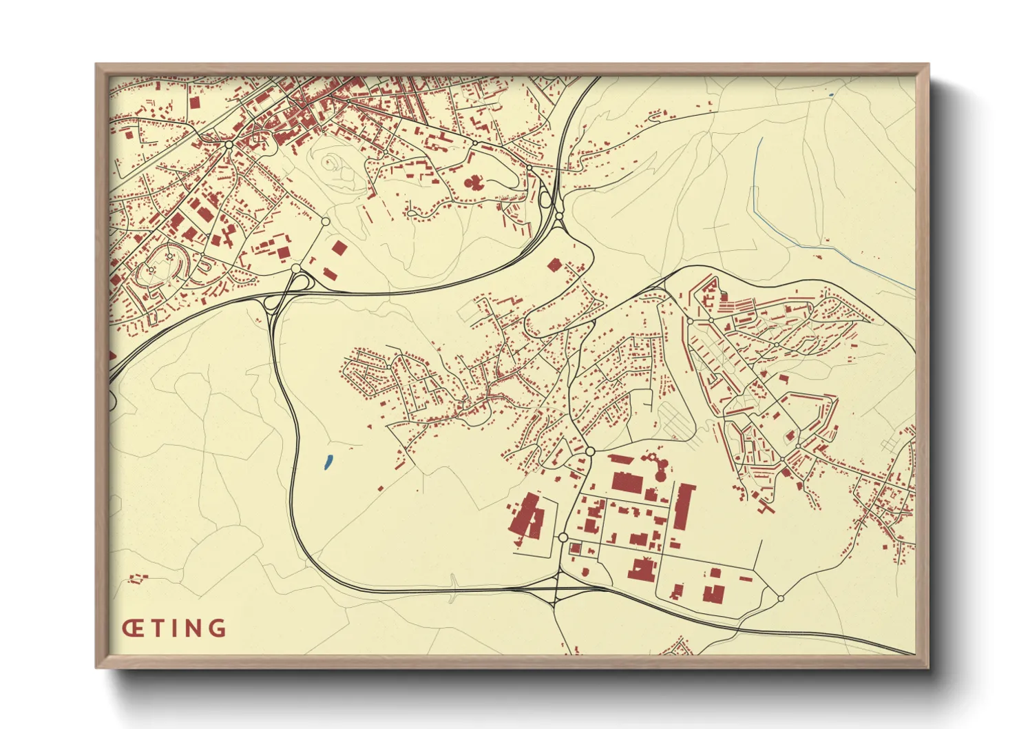 Une affiche de carte sur Œting