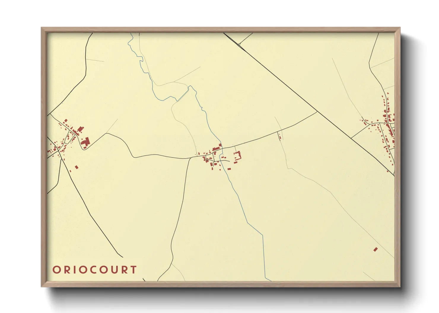 Une affiche de carte sur Oriocourt
