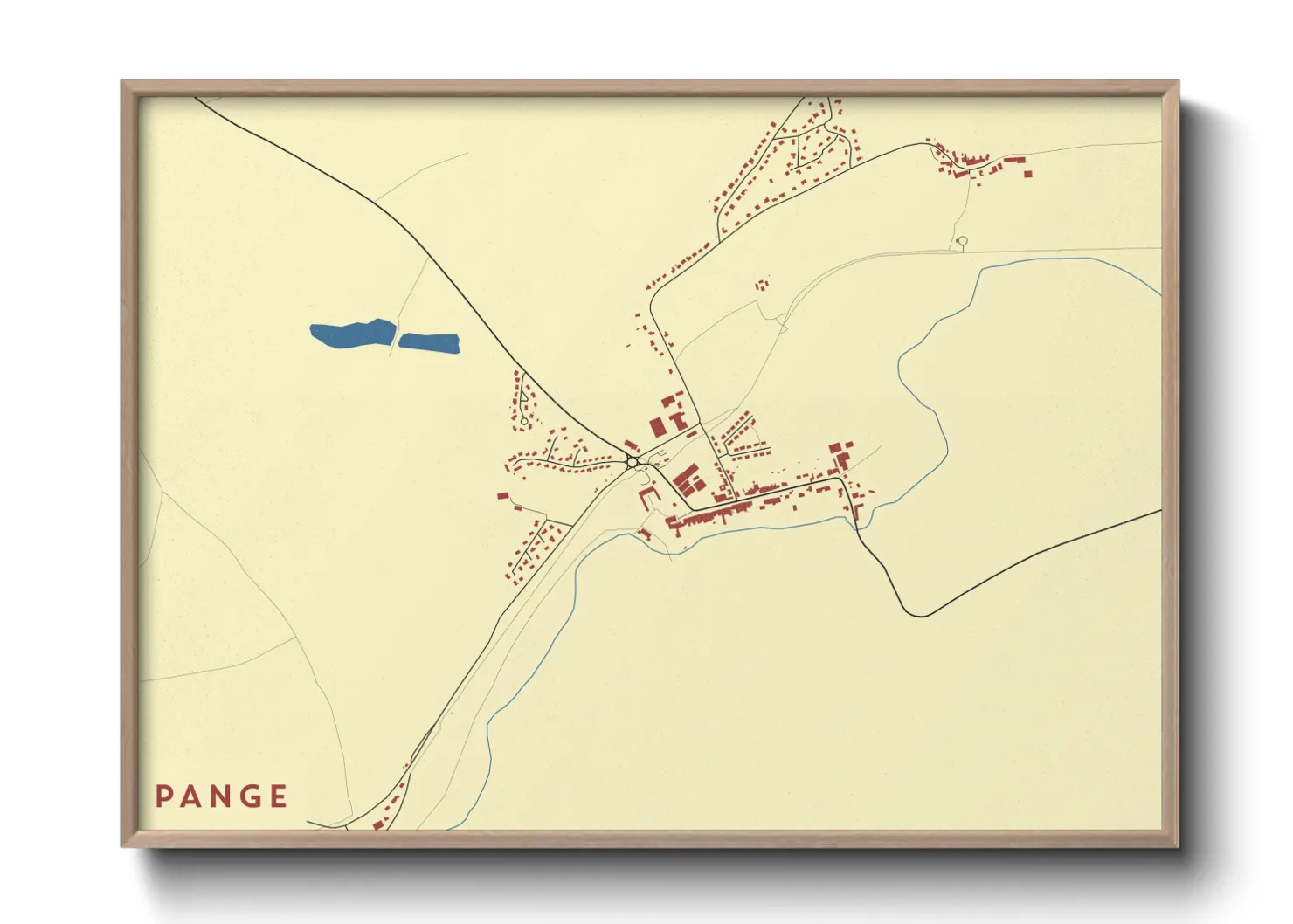 Une affiche de carte sur Pange