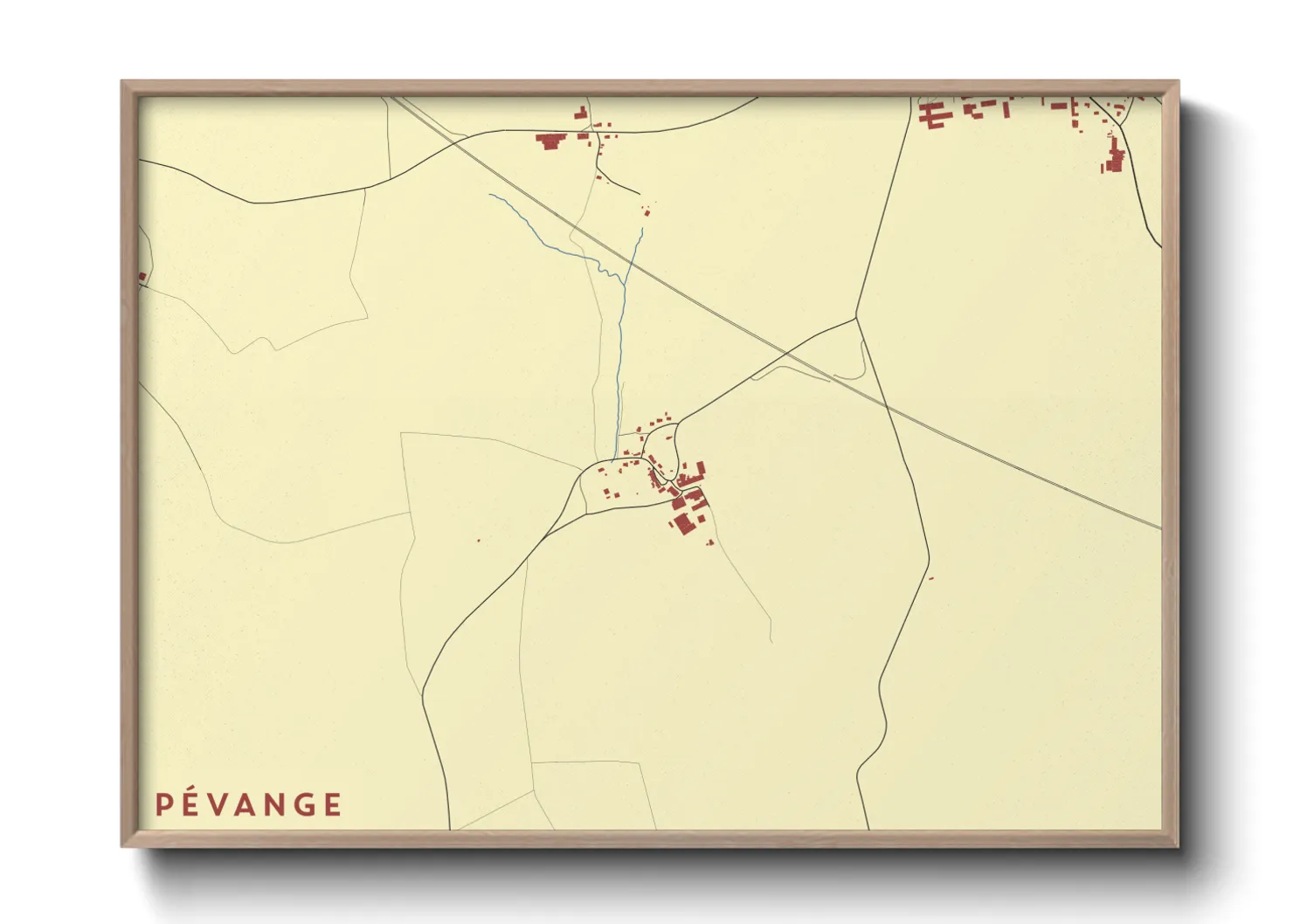 Une affiche de carte sur Pévange