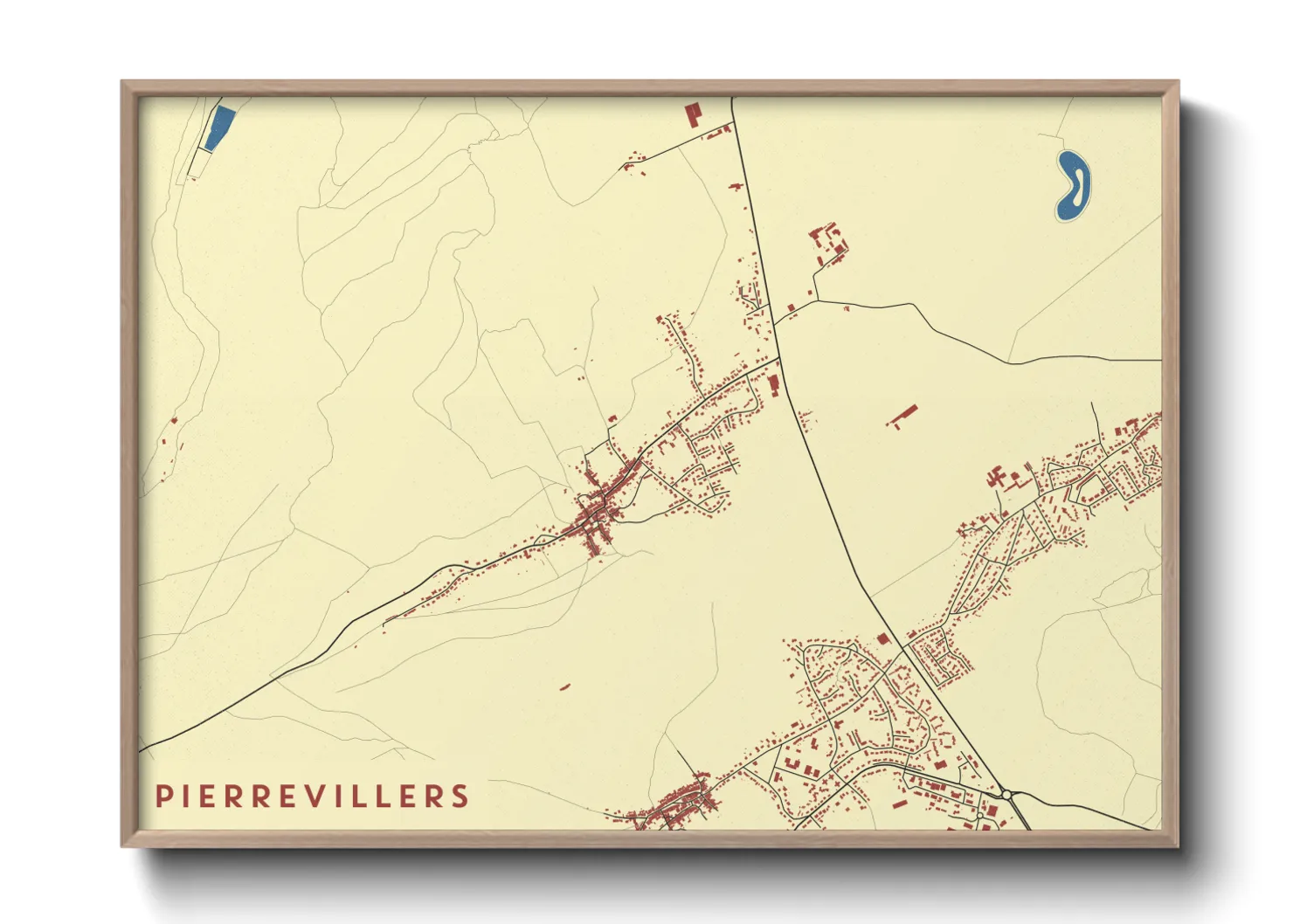 Une affiche de carte sur Pierrevillers