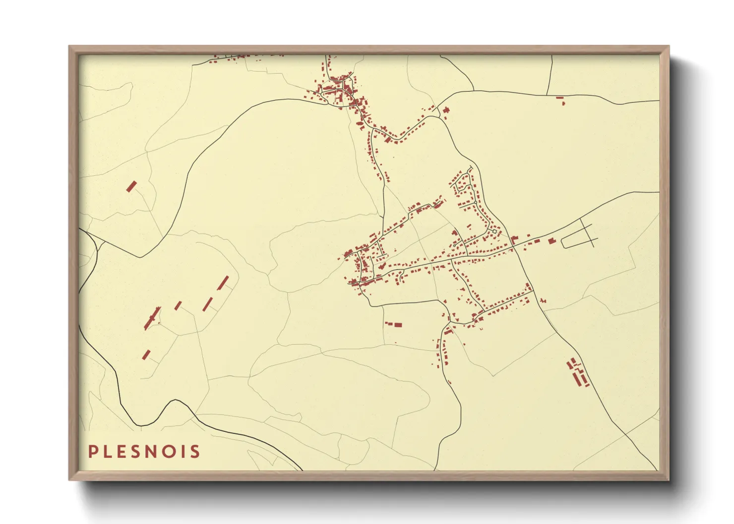 Une affiche de carte sur Plesnois