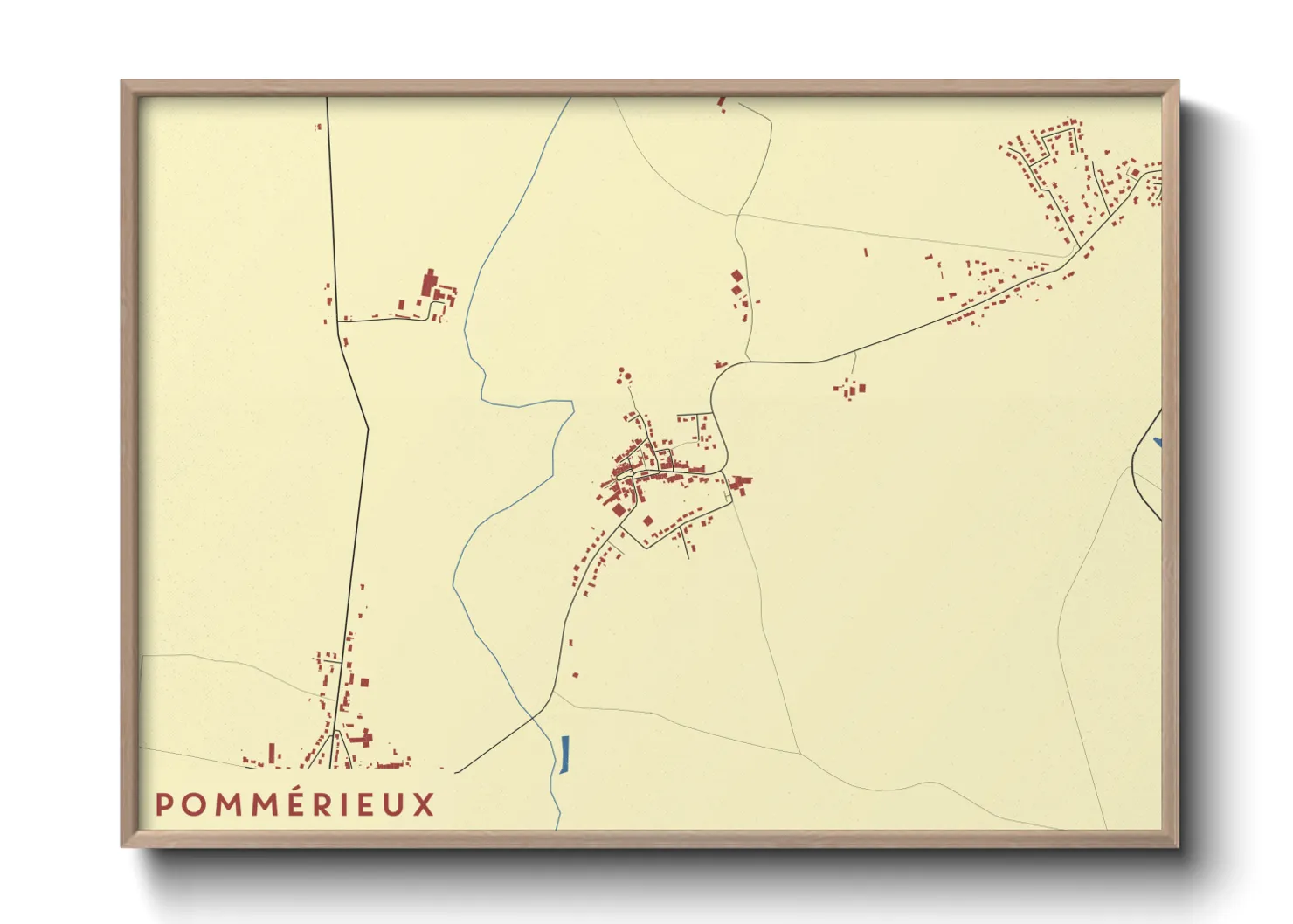 Une affiche de carte sur Pommérieux