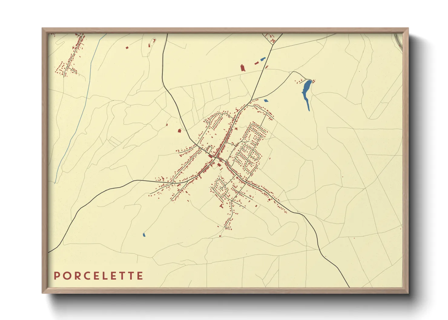 Une affiche de carte sur Porcelette