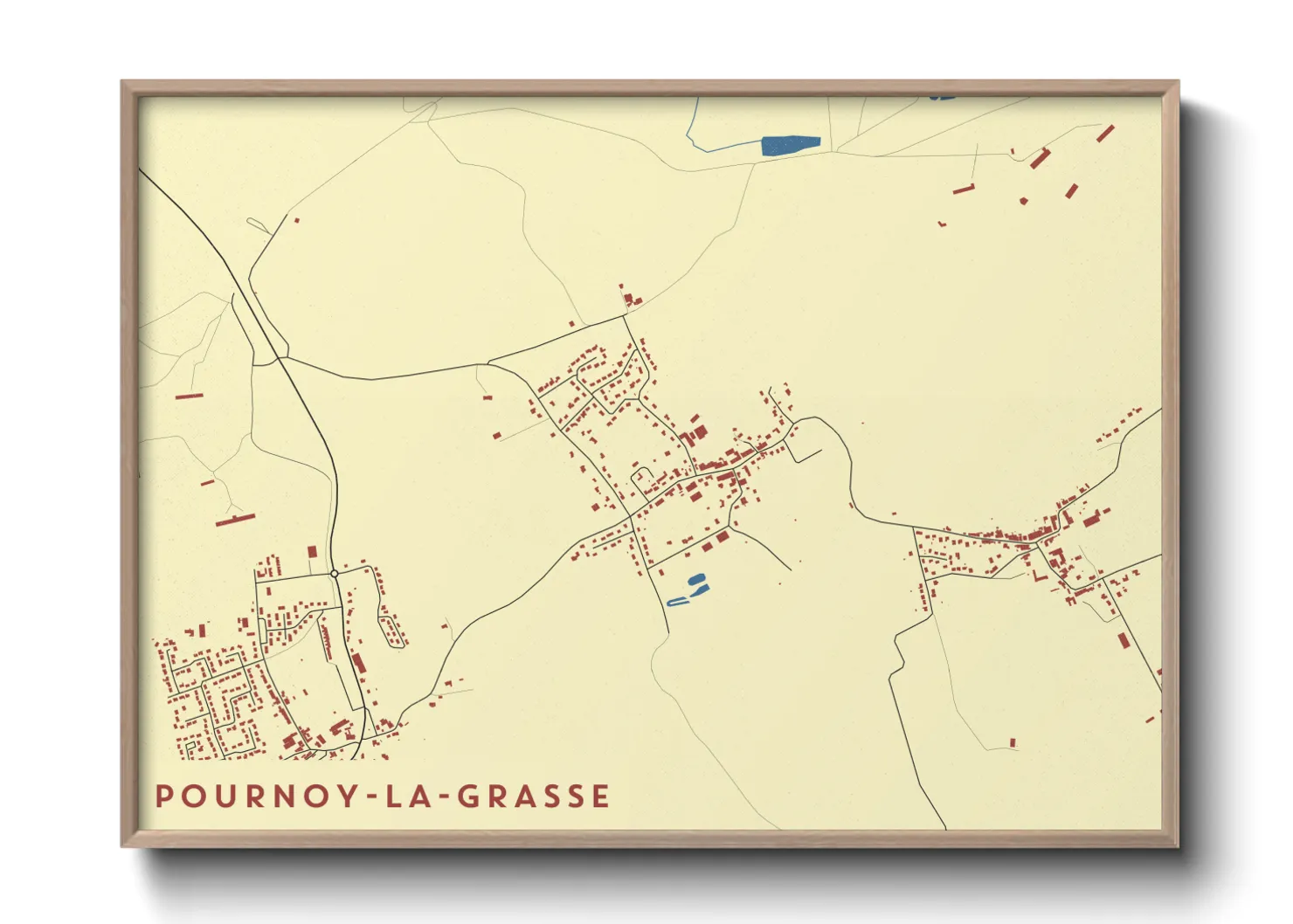 Une affiche de carte sur Pournoy-la-Grasse