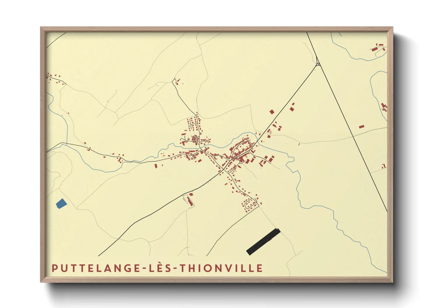 Une affiche de carte sur Puttelange-lès-Thionville