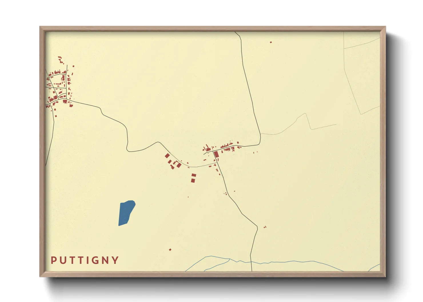 Une affiche de carte sur Puttigny
