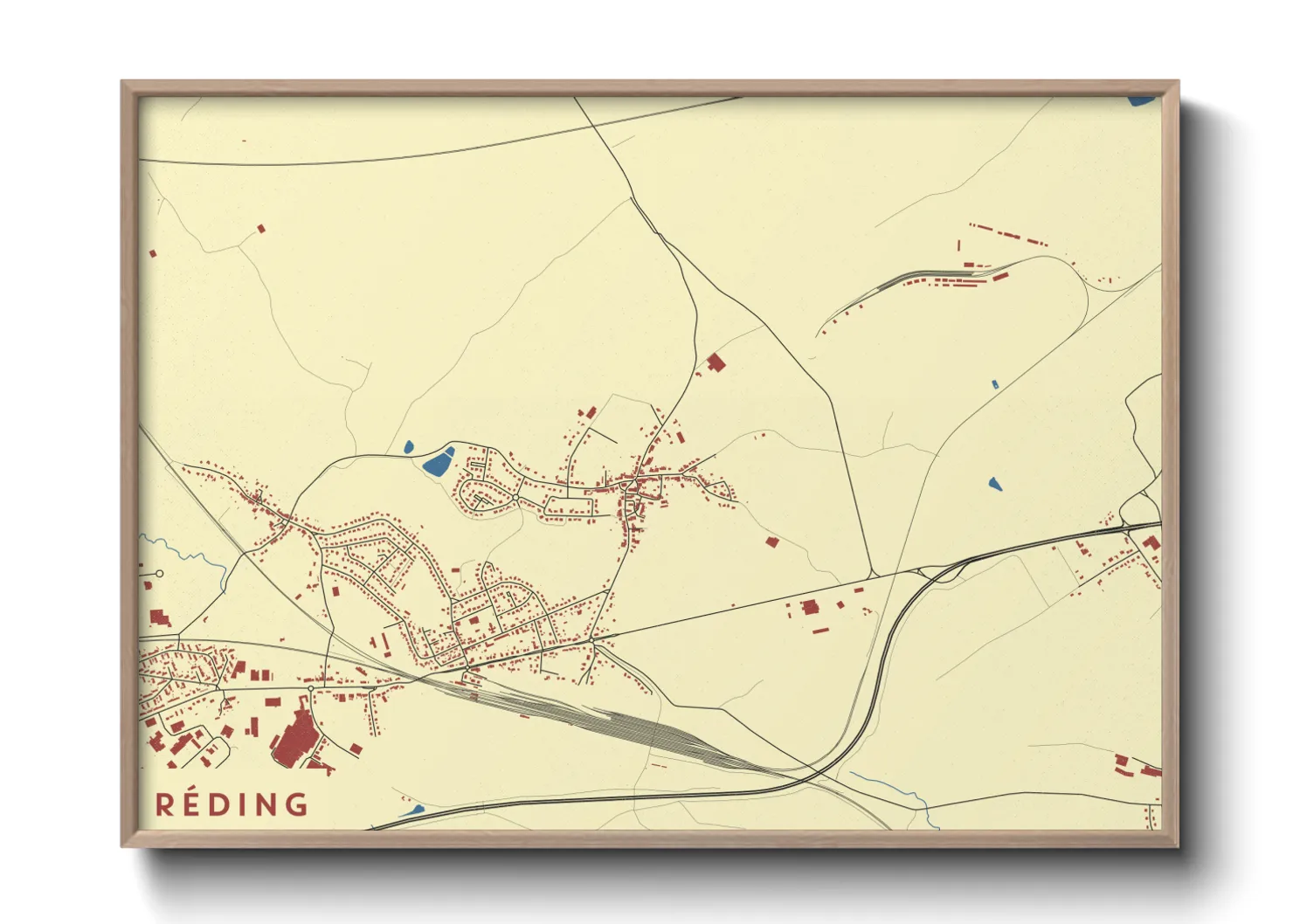 Une affiche de carte sur Réding