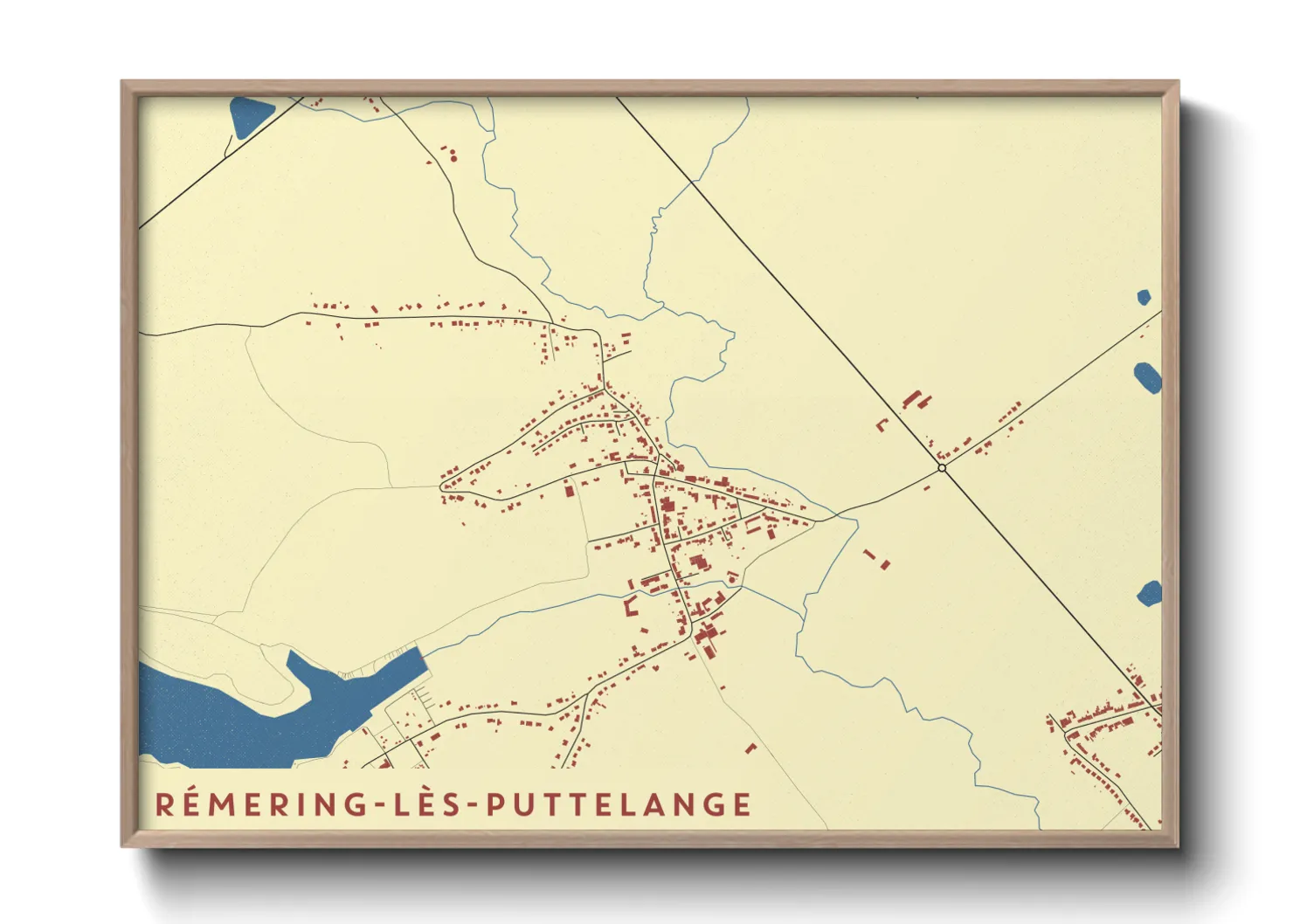 Une affiche de carte sur Rémering-lès-Puttelange