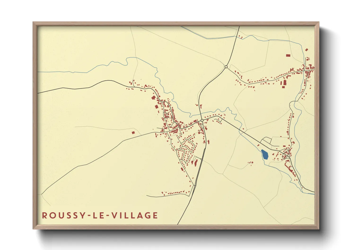 Une affiche de carte sur Roussy-le-Village