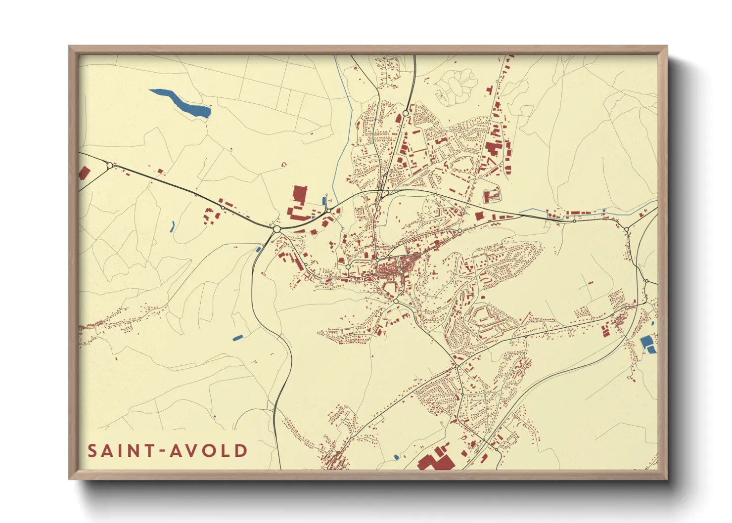 Une affiche de carte sur Saint-Avold