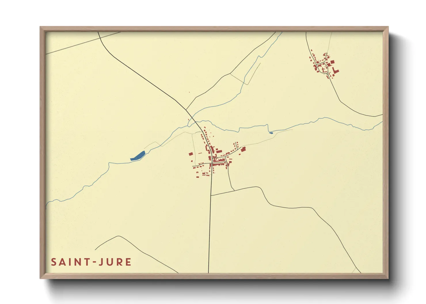 Une affiche de carte sur Saint-Jure