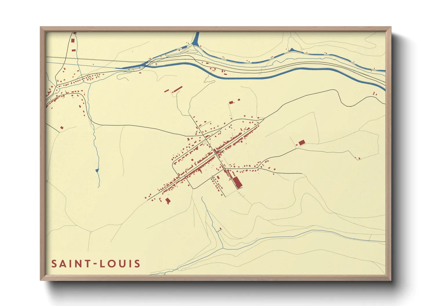 Une affiche de carte sur Saint-Louis