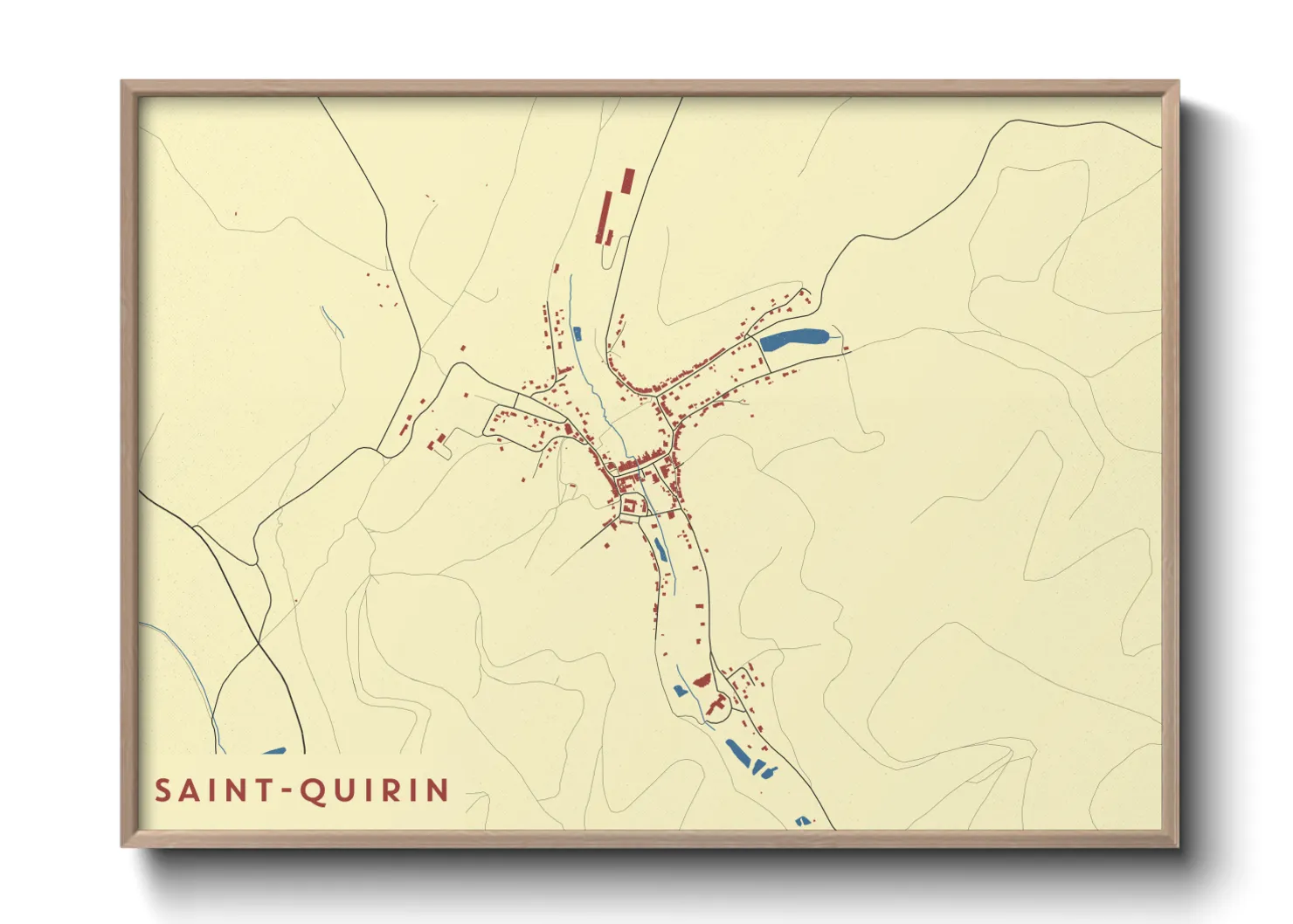 Une affiche de carte sur Saint-Quirin
