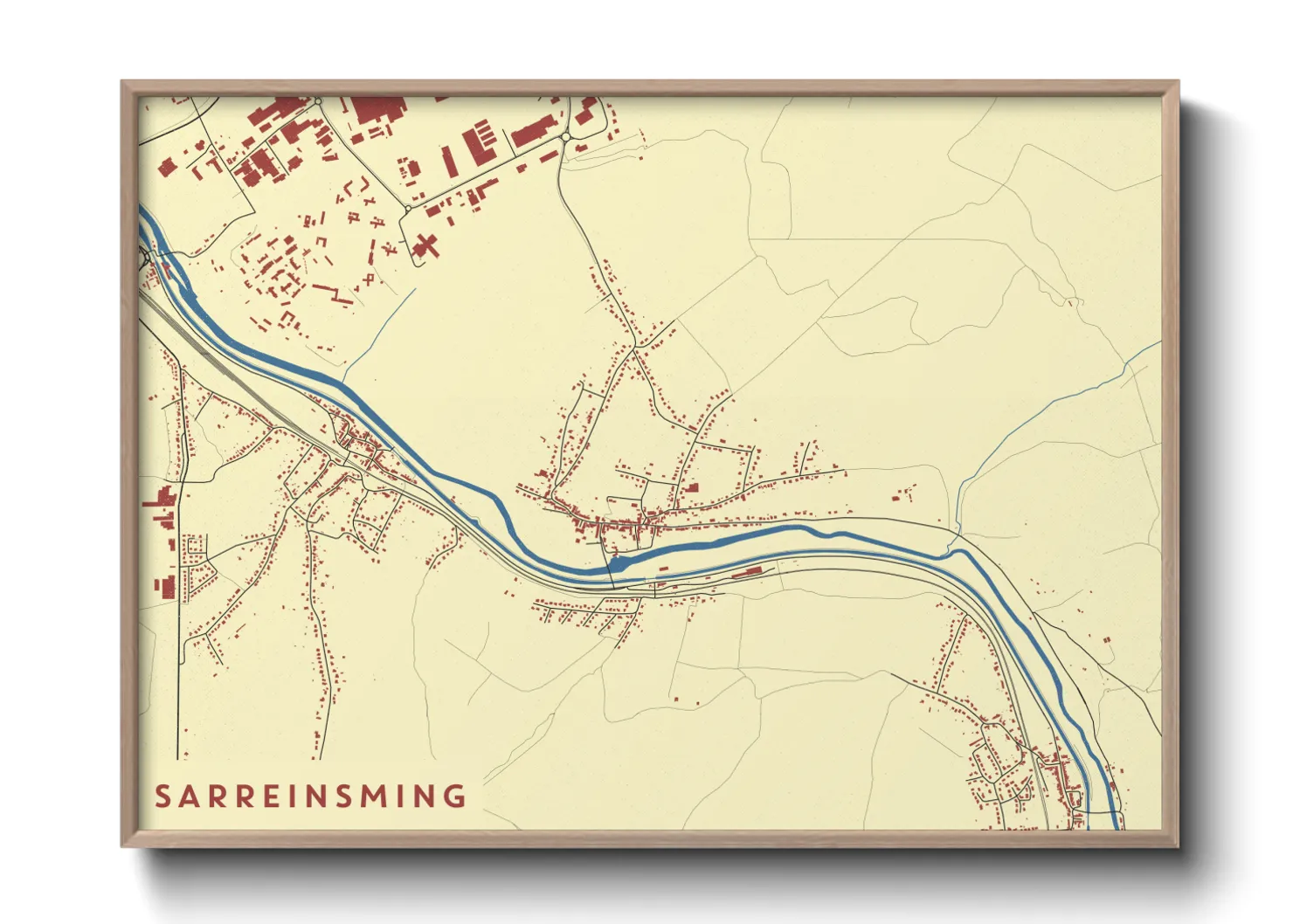 Une affiche de carte sur Sarreinsming