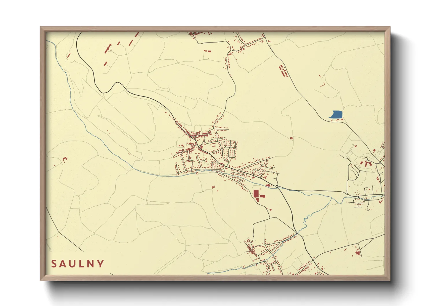 Une affiche de carte sur Saulny