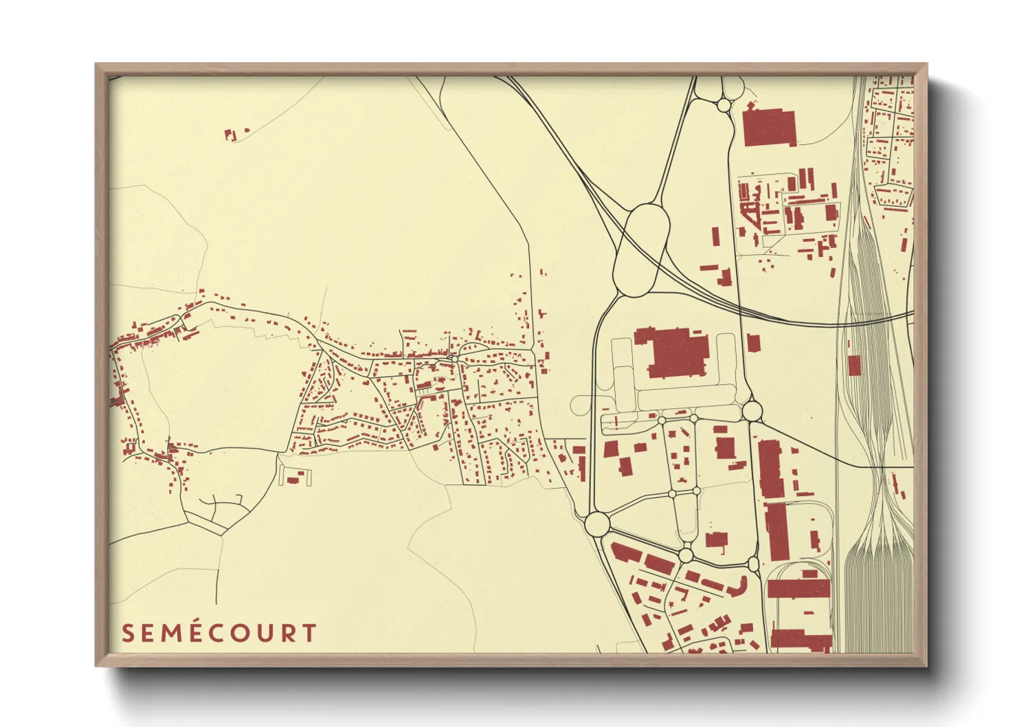 Une affiche de carte sur Semécourt