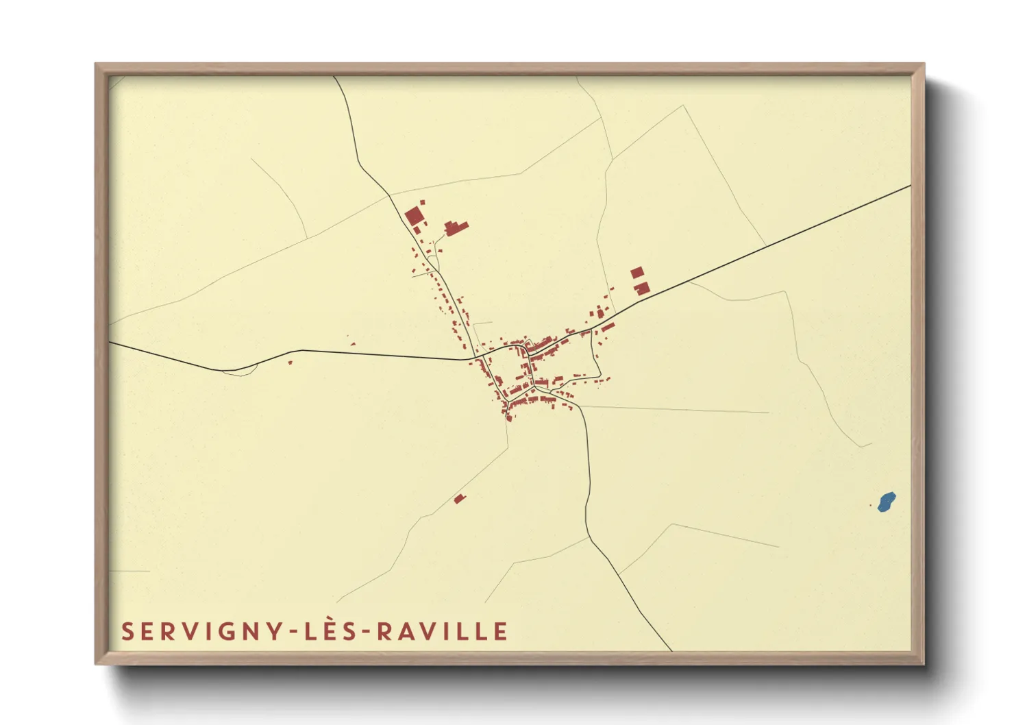 Une affiche de carte sur Servigny-lès-Raville